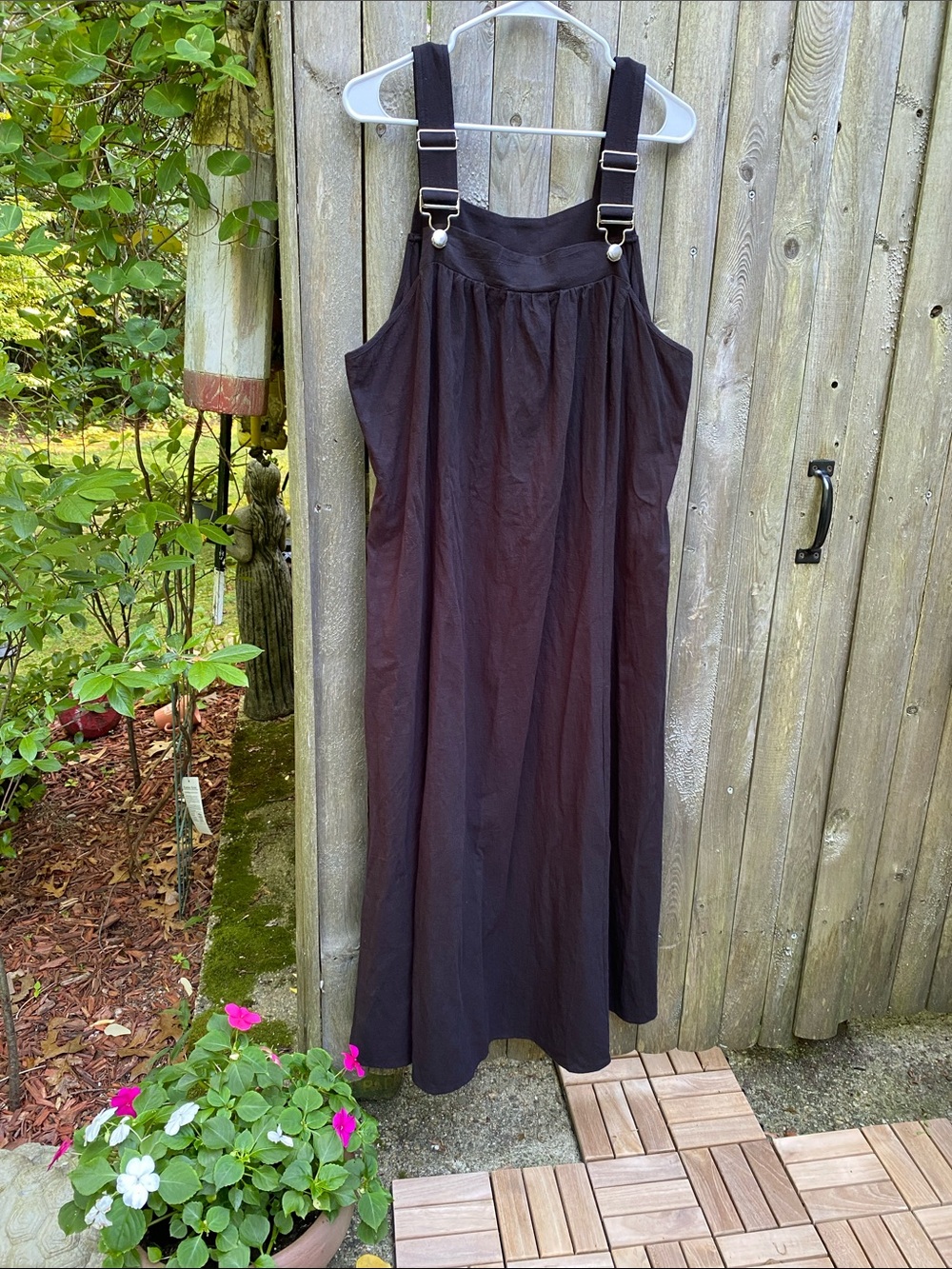 BloomChic Black Buckle Overall Maxi Dress with 2 side pockets Size 18